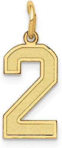 10K Yellow Gold Small Satin Number Charm Pendant in Saudi Arabia