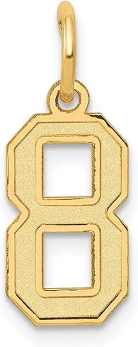 10K Yellow Gold Small Satin Number Charm Pendant in Saudi Arabia