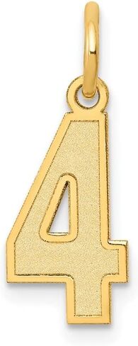 10K Yellow Gold Small Satin Number Charm Pendant in Saudi Arabia