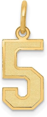 10K Yellow Gold Small Satin Number Charm Pendant in Saudi Arabia