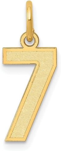 10K Yellow Gold Small Satin Number Charm Pendant in Saudi Arabia