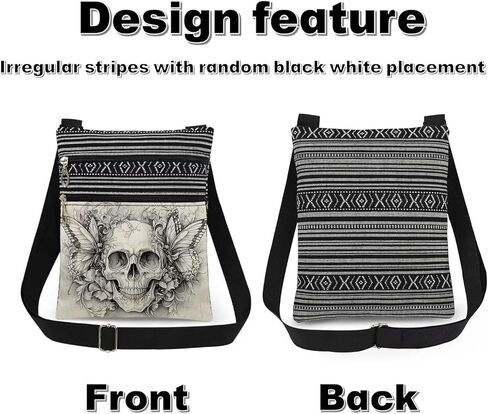 Halloween Gifts for Women Skull Messenger Bag Adjustable Strap Crossbody Pouch Zipper Present in Saudi Arabia