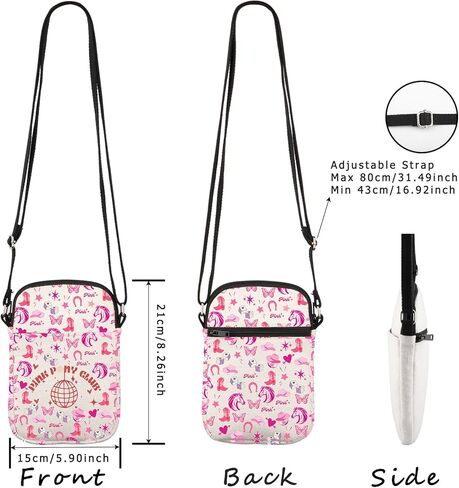 WCGXKO Singer Gift Pink Crossbody Bag كلمات الأغاني هدية لمحبي الموسيقى in Kuwait