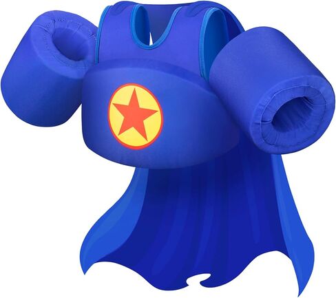 Kids Swim Vest with Cape, Abuytwo Water Wings Toddler Adjustable Shoulder Straps Children Arm Floaties for 22-30-40-50lbs Boys/Girls Swimming Jacket for Pool Learn to Swim Sea Beach Lake Training in Kuwait