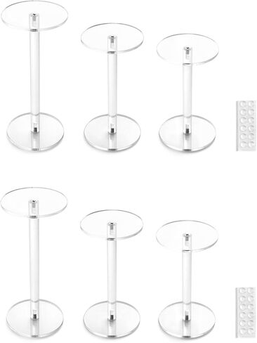 QWORK Round Acrylic Display Stand, 2 Sets Premium Clear Round Riser Stands in Saudi Arabia