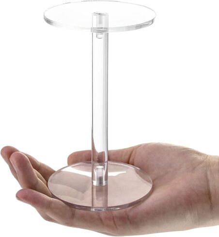 QWORK Round Acrylic Display Stand, 2 Sets Premium Clear Round Riser Stands in Saudi Arabia