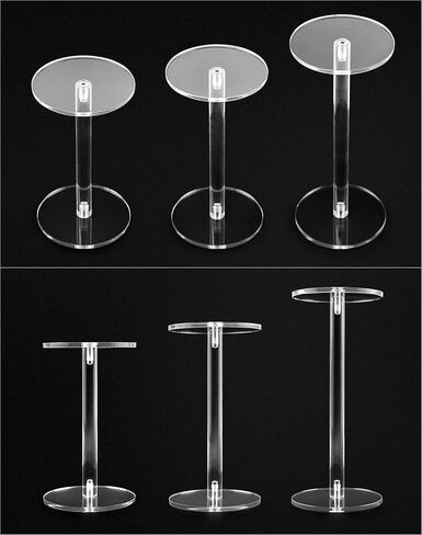 QWORK Round Acrylic Display Stand, 2 Sets Premium Clear Round Riser Stands in Saudi Arabia