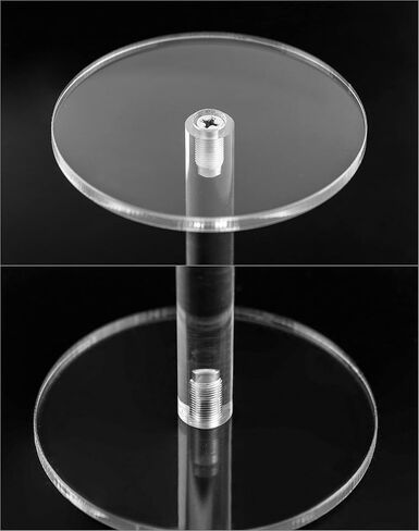 QWORK Round Acrylic Display Stand, 2 Sets Premium Clear Round Riser Stands in Saudi Arabia