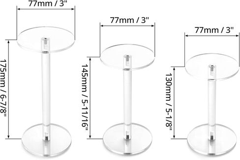 QWORK Round Acrylic Display Stand, 2 Sets Premium Clear Round Riser Stands in Saudi Arabia