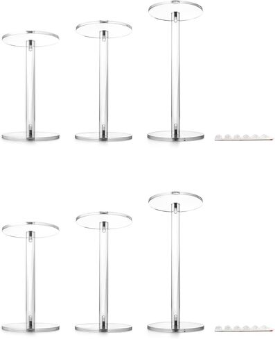 QWORK Round Acrylic Display Stand, 2 Sets Premium Clear Round Riser Stands in Saudi Arabia