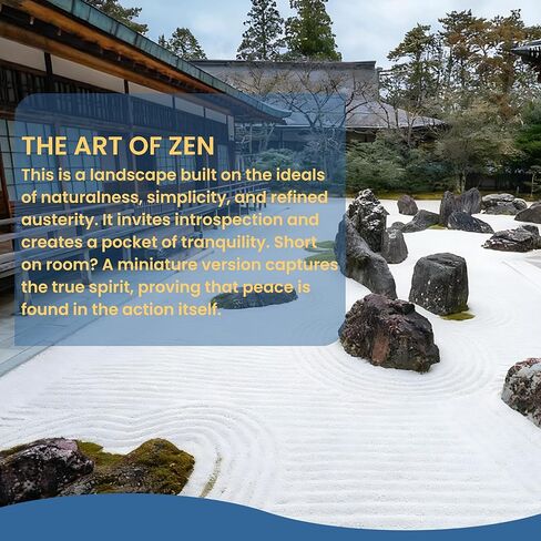 Zen Garden Kit for Desk, 12x8 Inch Sand Tray with 16 Accessories and 6 Tools, Japanese Meditation Mini Garden Set,Mini Meditation Decor for Adults, Stress Relief, Home & Office Decor, Unique Gift Set. in Saudi Arabia
