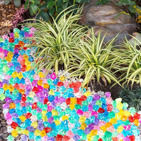Syhood 400 Piece Multicolor Acrylic Gems Ice Cubes Set Fake Crushed Ice Rocks, Crystals, and Gems for Wedding Event Decoration, Arts and Crafts, Vase Fillers(Multi-Color) in Saudi Arabia
