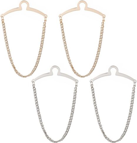 SUNNYCLUE 1 Box 4Pcs Tie Chain Tie Clips Chain Fashion Necktie Links Neck Collar Pins Brooch Men Accessories for Business Wedding Neckties Wear Jewelry Making DIY Gifts in Saudi Arabia