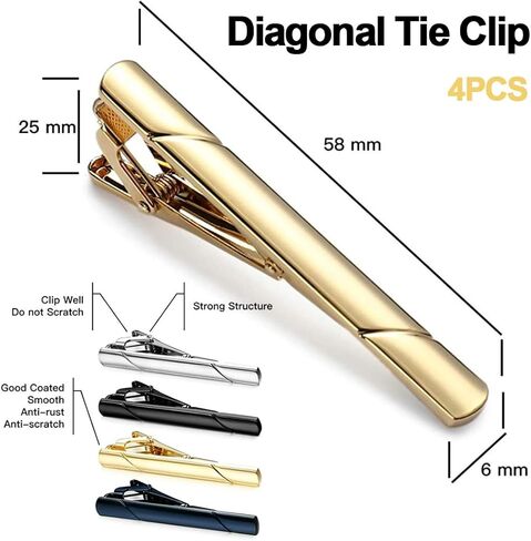 Men's tie Clip Set, The tie Clips can be Perfectly Matched with Your Various Ties and are Suitable for All Occasions in Saudi Arabia