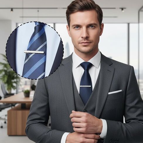 Men's tie Clip Set, The tie Clips can be Perfectly Matched with Your Various Ties and are Suitable for All Occasions in Saudi Arabia