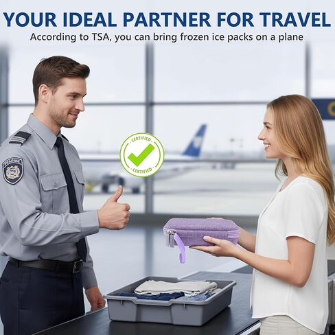 Portable Insulated Cooler Travel Case Fits 2 Zepbound or Mounjaro Injector Pens, Tirzepatide Travel Case TSA Approved with 2PCS Reusable Ice Packs, EVA Medicine Organizer for Daily Use (Purple, Big) in Saudi Arabia