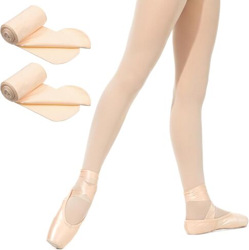 Lusofie 2Pcs tights girls Toddler Dance Ballet Tights With Velvet Nylon 4-6，6-8 High Elastic Footed Ballet Legging Stocking in Saudi Arabia