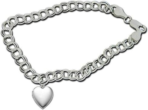 PicturesOnGold.com Sterling Silver Sweetheart Locket Bracelet - 8 Inch Sterling Silver in Saudi Arabia