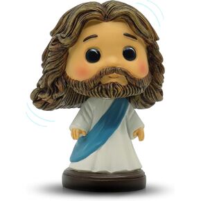 Jesus Bobblehead for Car Dashboard - 3.5" Resin Baby Blue Mini Jesus Figure/Statue - Christian Car Decor - Small Jesus Figurine for Desk, Shelf & Home in Saudi Arabia