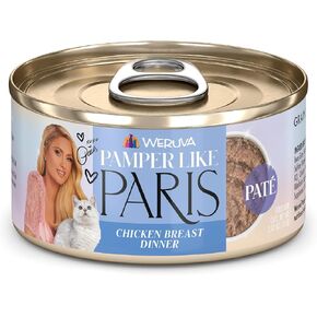 Weruva Paris Hilton Pamper Like Paris Natural Grain Free Wet Cat Food, Sliving for The Gravy Variety Pack, 2.47oz Can (Pack of 12) in Saudi Arabia