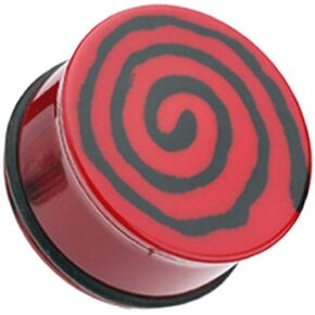 Hypnotic Swirls Acrylic Single Flared Ear Gauge Plug in Saudi Arabia