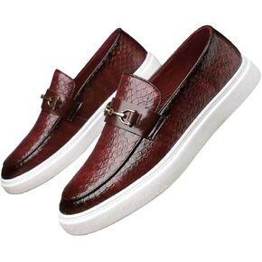 Embossed Leather Loafers in Kuwait