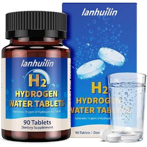 أقراص ماء الهيدروجين مع 150 ملغ من المغنيسيوم، 10 جزء في المليون H2 أقراص هيدروجين لمياه الشرب، غنية بمضادات الأكسدة، تدعم الصحة الخلوية، والتعافي، والوظيفة الإدراكية للمناعة والدماغ (90 وجبة) in Kuwait