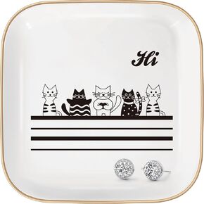 Cat Lover Jewelry Dish Tray Gifts for Women Sister Mom Friend Girls.Cat Ring Holder, Cute Ring Organizer for Birthdays Christmas (CAT) in Saudi Arabia