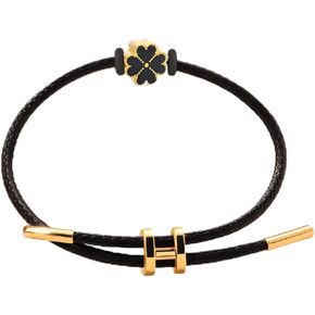 18k Gold-Plated Adjustable Charm Bracelet for Women & Men,H-Shape Buckle,Titanium Steel Wire Rope, Symbolic Good Luck Present Jewelry in Saudi Arabia