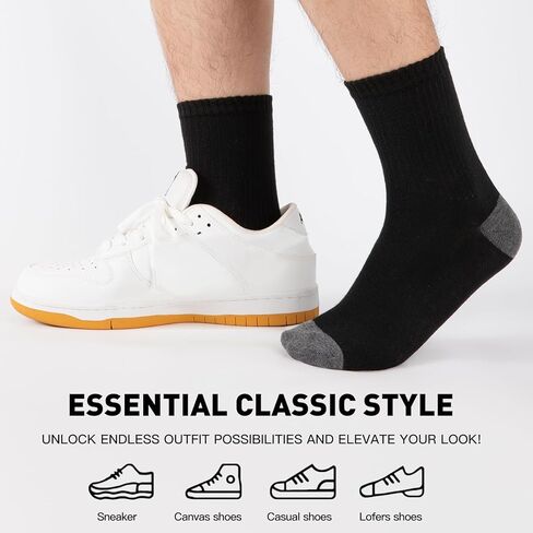 30 Pairs Men's Breathable Crew Socks – Soft Casual Comfort, Everyday Length Size 8-12/12-16, Bulk Pack in Saudi Arabia