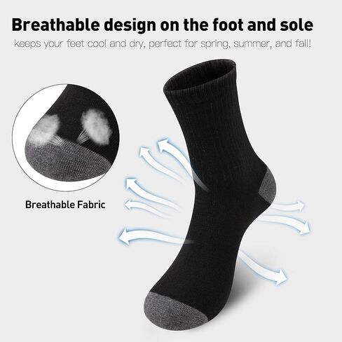 30 Pairs Men's Breathable Crew Socks – Soft Casual Comfort, Everyday Length Size 8-12/12-16, Bulk Pack in Saudi Arabia