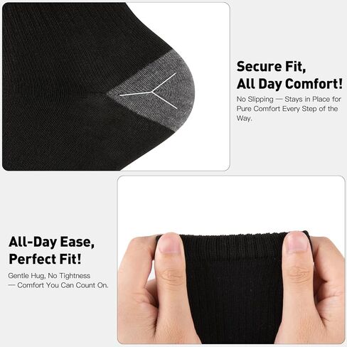 30 Pairs Men's Breathable Crew Socks – Soft Casual Comfort, Everyday Length Size 8-12/12-16, Bulk Pack in Saudi Arabia
