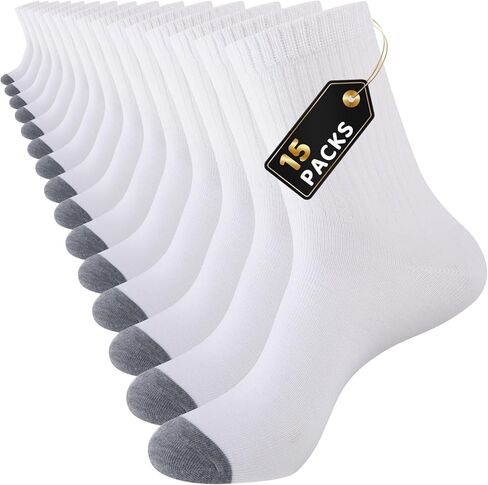 15 Pairs of Thin Crew Socks for Men & Women - Breathable Casual Socks in Bulk Wholesale Value Classical Pack in Saudi Arabia
