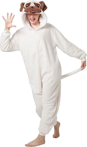 dressfan Unisex Pug Costume Dog Onesie Pajamas Pug Dogs Halloween Costume for Women & Men in Saudi Arabia