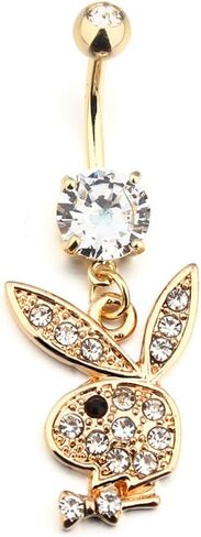 316L Surgical Steel Belly Button Navel Ring Rabbit Belly Playbo Rabbit Belly Button Ring For Women Men in Saudi Arabia