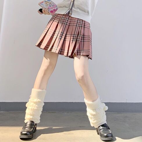 WODECASA كابل متماسكة لتدفئة الساق للفتيات مع جوارب بوم بومس Y2K Harajuku Kawaii الشتاء التمهيد in Saudi Arabia