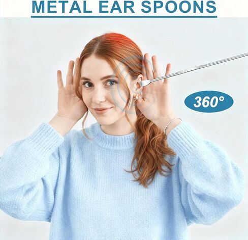 40 قطعة ملعقة الأذن الفولاذ المقاوم للصدأ الأذن الشمع مغرفة 3 ''قابلة لإعادة الاستخدام خلال أذني الأذن مكشطة معدنية الأذن نظافة آمنة أدوات إزالة شمع الأذن in Kuwait