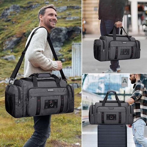 WITZMAN Duffle Bag for Men Large Overnight Carry On Weekender Bag with Shoe Compartment Sports Gym Duffle Bags for Traveling(B719 Silvery Grey) in Saudi Arabia