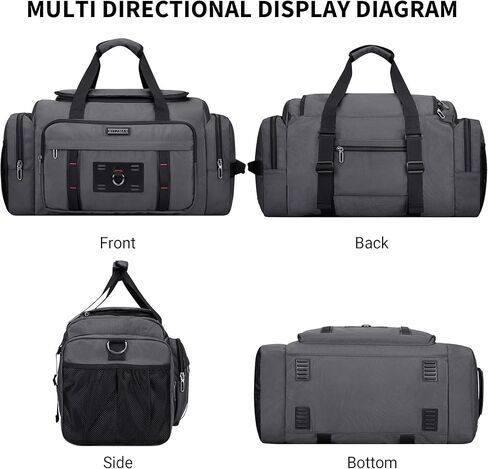 WITZMAN Duffle Bag for Men Large Overnight Carry On Weekender Bag with Shoe Compartment Sports Gym Duffle Bags for Traveling(B719 Silvery Grey) in Saudi Arabia