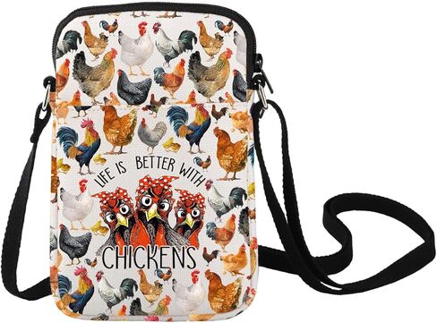 LEVLO Chicken Crossbody Bag Chicken Farmer Gift Life Is Just Better With Chickens Farmer Shoulder Bag Chicken Merch in Saudi Arabia