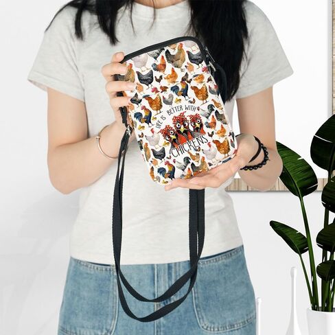 LEVLO Chicken Crossbody Bag Chicken Farmer Gift Life Is Just Better With Chickens Farmer Shoulder Bag Chicken Merch in Saudi Arabia