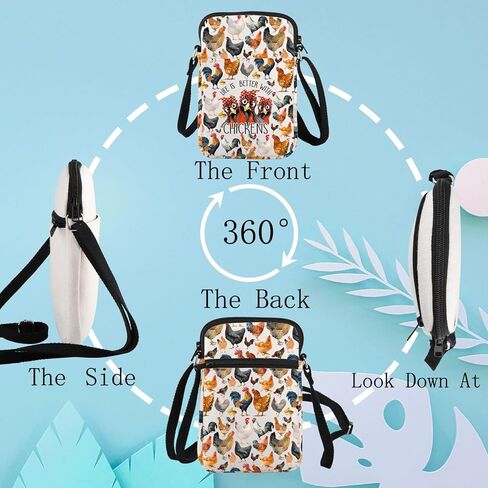 LEVLO Chicken Crossbody Bag Chicken Farmer Gift Life Is Just Better With Chickens Farmer Shoulder Bag Chicken Merch in Saudi Arabia