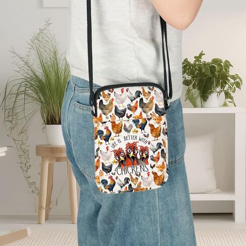 LEVLO Chicken Crossbody Bag Chicken Farmer Gift Life Is Just Better With Chickens Farmer Shoulder Bag Chicken Merch in Saudi Arabia