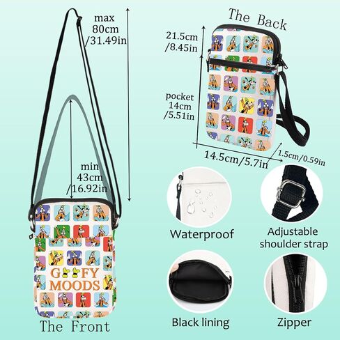 LEVLO Funny Cartoon Dog Crossbody Bag Cartoon Fans Gift Dog Moods Shoulder Bag Cartoon Dog Movie Merch in Saudi Arabia