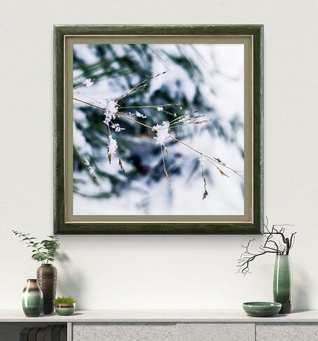 The Virtue of God–Authentic Nature Macro Photography Print–Winter Frozen Snowy Grass–Square Unframed Canvas Modern Wall Art-Home or Office Wall Decor-Winter Season Gift (10 x 10) in Saudi Arabia