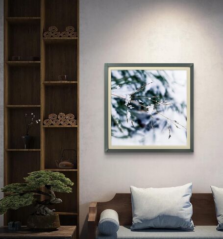 The Virtue of God–Authentic Nature Macro Photography Print–Winter Frozen Snowy Grass–Square Unframed Canvas Modern Wall Art-Home or Office Wall Decor-Winter Season Gift (10 x 10) in Saudi Arabia