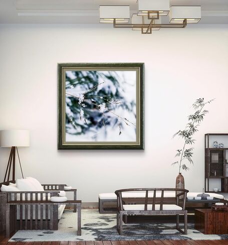 The Virtue of God–Authentic Nature Macro Photography Print–Winter Frozen Snowy Grass–Square Unframed Canvas Modern Wall Art-Home or Office Wall Decor-Winter Season Gift (10 x 10) in Saudi Arabia