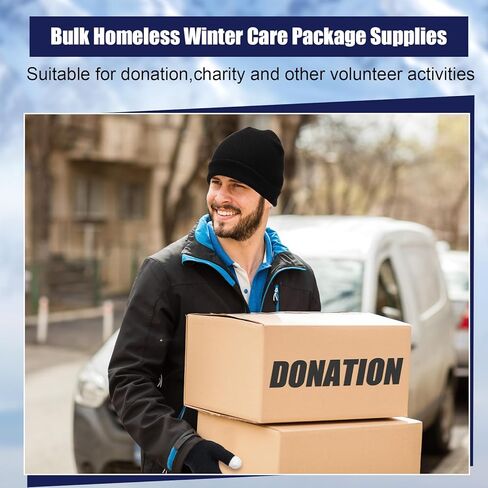 Geyoga Homeless Care Package لوازم السائبة الشتاء بيني قفازات دافئة تعمل باللمس والبطانيات وأكياس الرباط in Kuwait