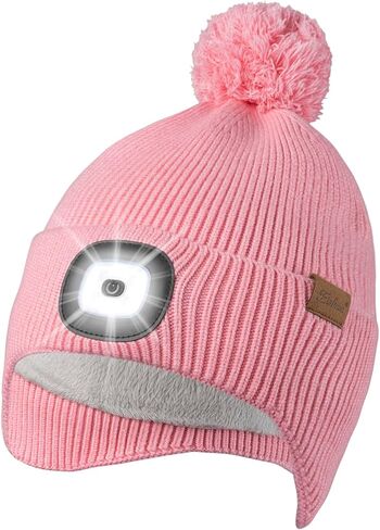 قبعة Etsfmoa الصغيرة مع الضوء للرجال والنساء، قبعة مبطنة بالصوف مع أغطية للأذن، قبعات LED قابلة لإعادة الشحن من النوع C in Kuwait