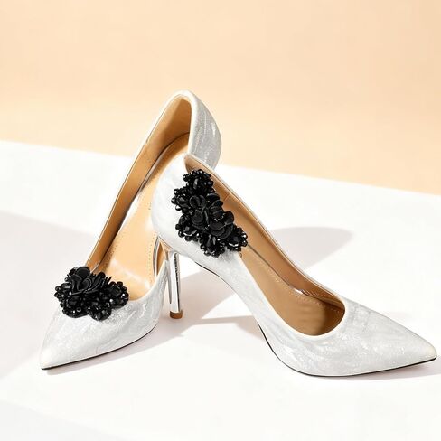 قطعتان من إبزيم الكعب العالي قابل للفصل، مشابك أحذية نسائية على شكل فيونكة، زينة أحذية مطرزة عتيقة، مشابك أحذية للكعب العالي المسطح للنساء وحفلات الزفاف وحفلات التخرج in Kuwait